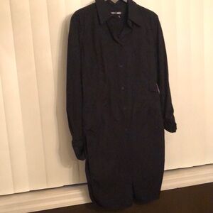 NWOT JNBY Black Button-Up Long Sleeve Shirt Dress ELEGANT Sz S
